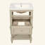 Meuble-lavabo de salle de bain avec lavabo en céramique, armoire de rangement pour salle de bain avec tablette ouverte, armoire de salle de bain rétro avec 2 tiroirs