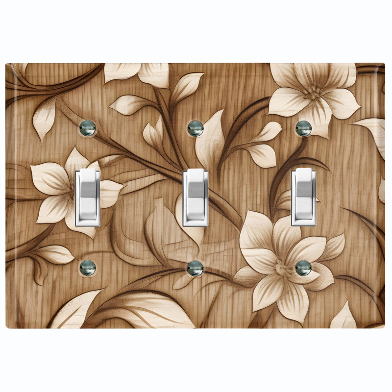 Copper Rust Patina Teal Print 3 - Gang Toggle Light Switch Standard Wall Plate