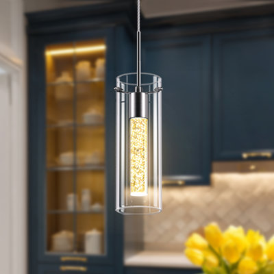 Frontis Light Brushed Nickel LED Cylinder Pendant