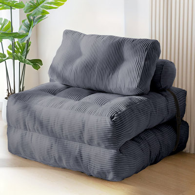 Folding Sofa Bed, Convertible Sleeper Chair With Pilow Foldable Matress With Back Support, Portable Fold Out Chair Bed Comfy Floor Sofa Lounge For Liv by Latitude Run