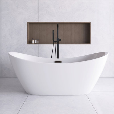 67'' x 30'' Freestanding Soaking Acrylic Bathtub