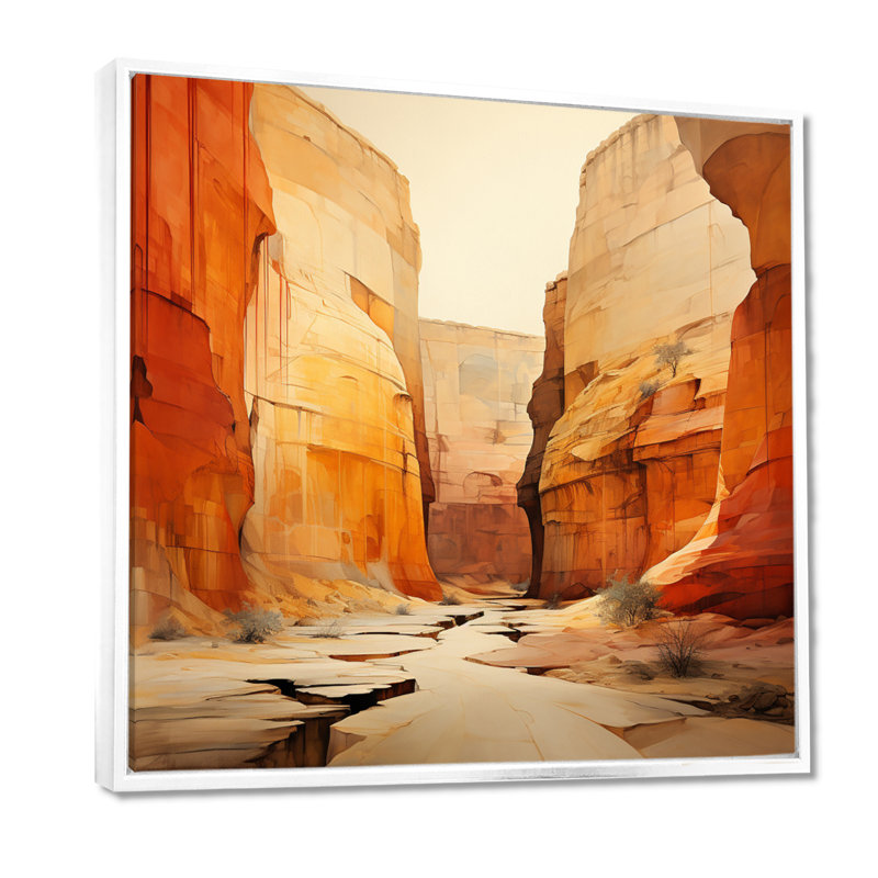 «Bold Landscape Canyon Desert V - Canyon», art mural encadré, H 36 po x l 36 po x P 1,5 po, Cadre argenté flottant