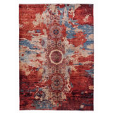 High-Quality Hand-Knotted Red And Blue Area Rug