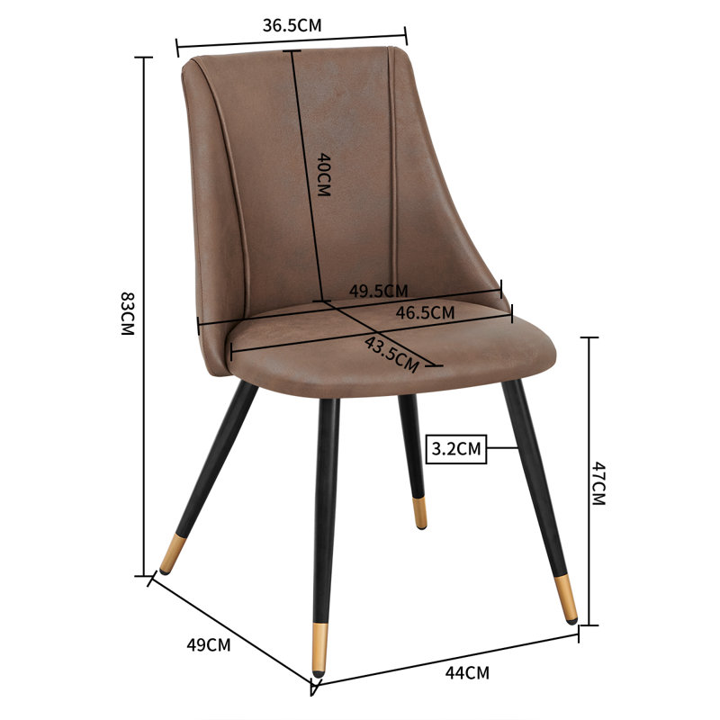 Hertfordshire 47cm H Upholstered Dining Chair, Vintage Brown