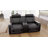 Aura Black Breathable Leather Power Reclining Leather Sofa With LED Lights, Console & Wireless Charging