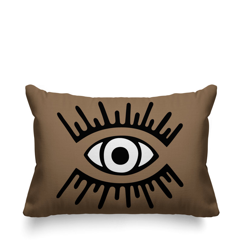 Coussin intérieur / extérieur Miranda Evil Eye, Beige