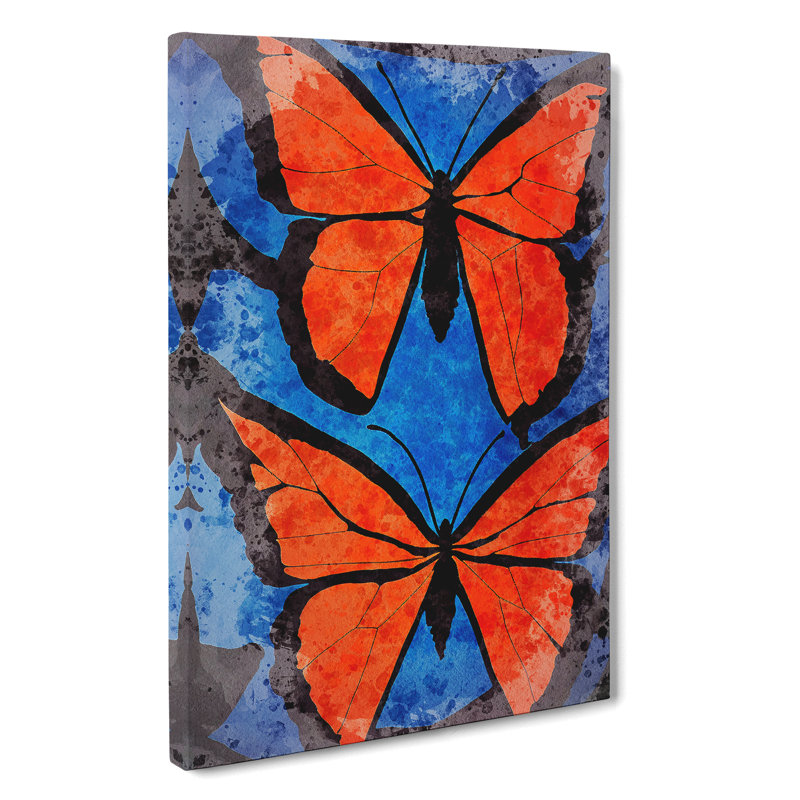 Watercolour Butterflies No.1 - Wrapped Canvas, 50cm H x 35cm W x 3cm D