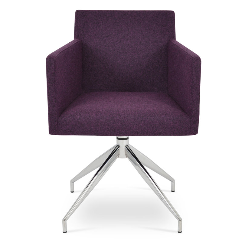 Fauteuil Harbut, Laine marron profond Camira