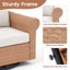 Chaise d'extérieur pivotante en rotin avec coussins