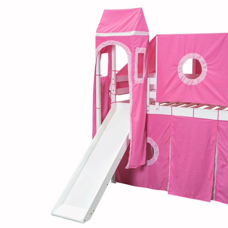 Lit plateforme avec rangement Homou, Lit simple, Rose