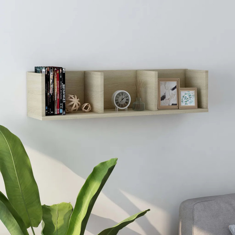 Elzia 3 Piece Floating Shelf, Sonoma Oak