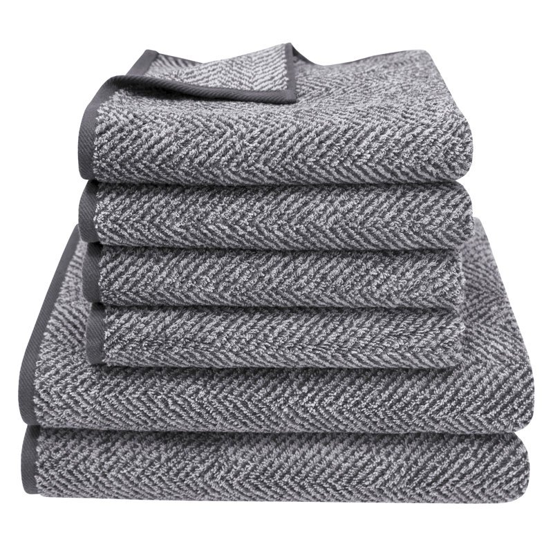 Cotton Bath Towels - Set of 6, Graphite