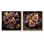 Figues gothiques en filigrane de fruits - fruits, ensemble de 2 collages carrés-1052719601-1052719600