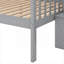 Structure de lit superposé d'escalier en pin gris aux tons gris, configuration simple sur lit double avec conception divisée convertible et rangement latéral