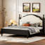 Lit plateforme pour chambre à coucher avec tête de lit rembourrée, cadre de lit pour la maison-317721555-317721552