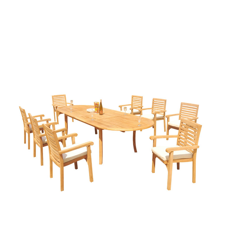 Ensemble repas pour 8 personnes Douberly, 125 po x 43 po x 31,5 po