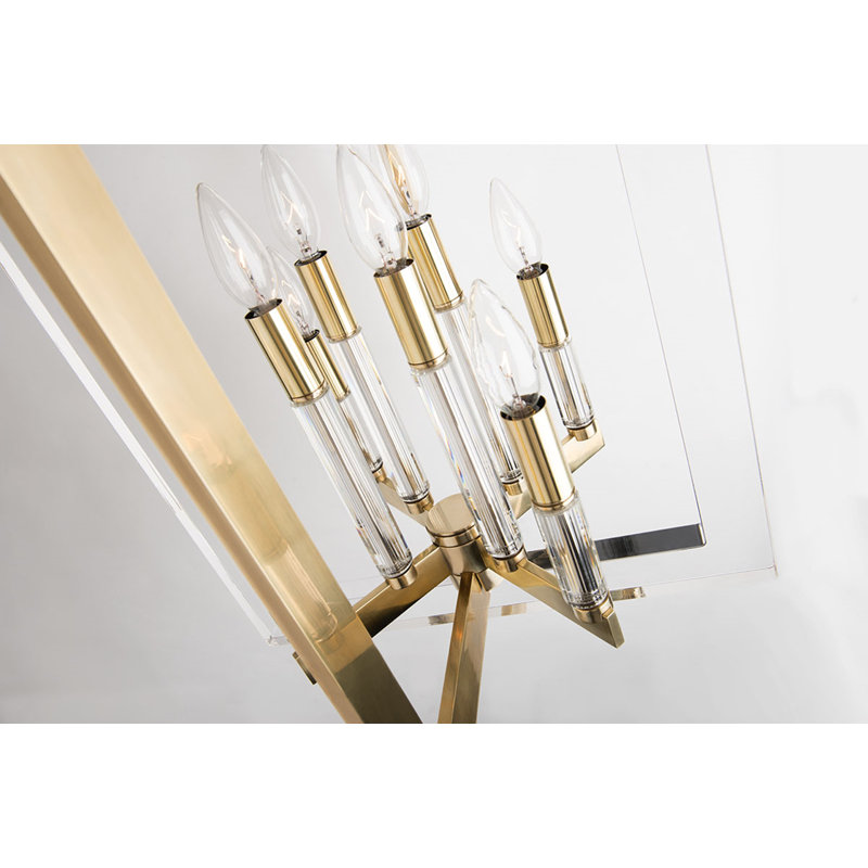 Wellington 8 - Light Chandelier, Aged Brass, 26.5" H x 17.5" W x 17.5" D