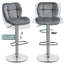 Modern Velvet Adjustable Height Counter Swivel  Stool Bar Chair with Footrest -1007257984