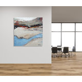Blue Water On Giclee Canvas Hand Embellished Art