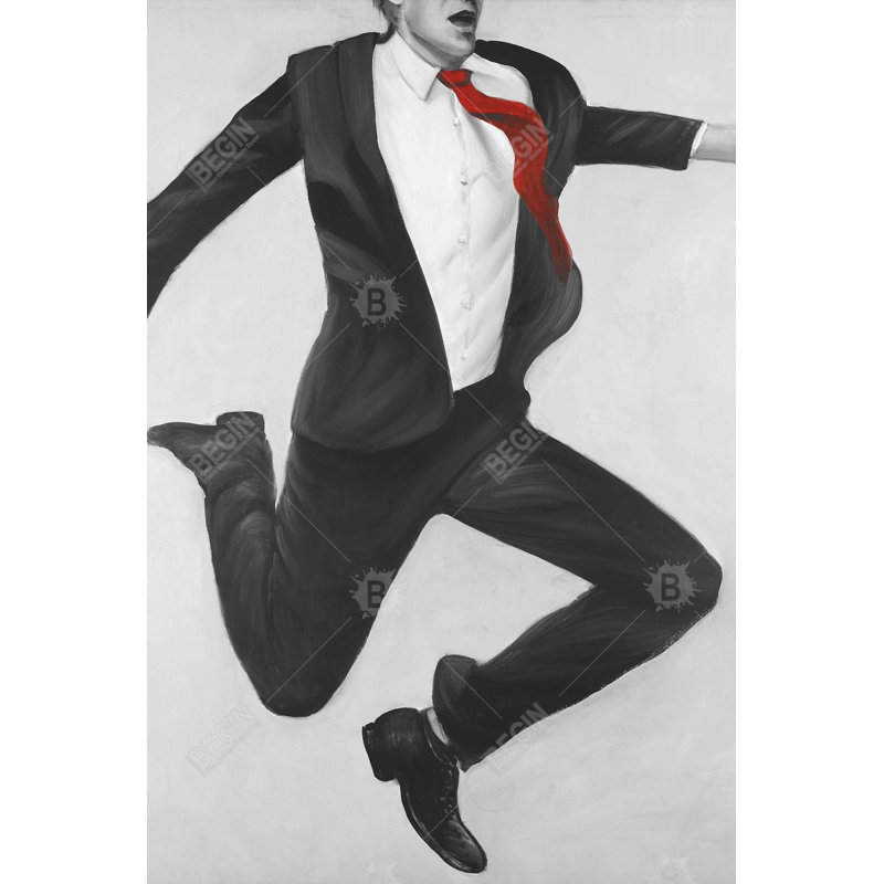 «Happy Classic Man» - Toile grise pour la décoration intérieure