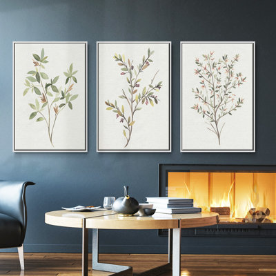 «Unbleached Neutrals IV», ensemble de 3 reproductions encadrées sur toile