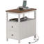 Table de bout moderne avec station de charge et ports USB, table d'appoint étroite avec tiroirs et tablette pour le salon, blanc