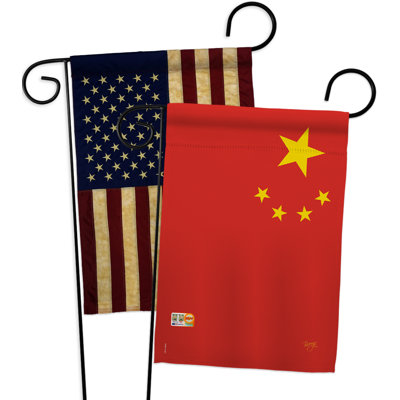 Ensemble de drapeaux décoratifs en polyester 2 faces 19 x 13 po 2 pièces china impressions