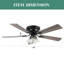 Ventilateur de plafond encastré 52 po avec 3 lumières et télécommande, abat-jour lustre classique avec abat-jour en verre transparent Farmhouse-1714993213-1717401649