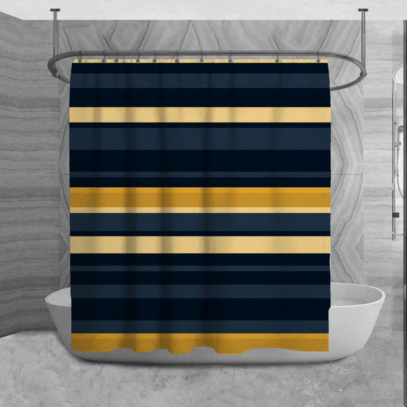 Rideau de douche à rayures contemporain pour salle de bain 7937, H 84 po x l 70 po