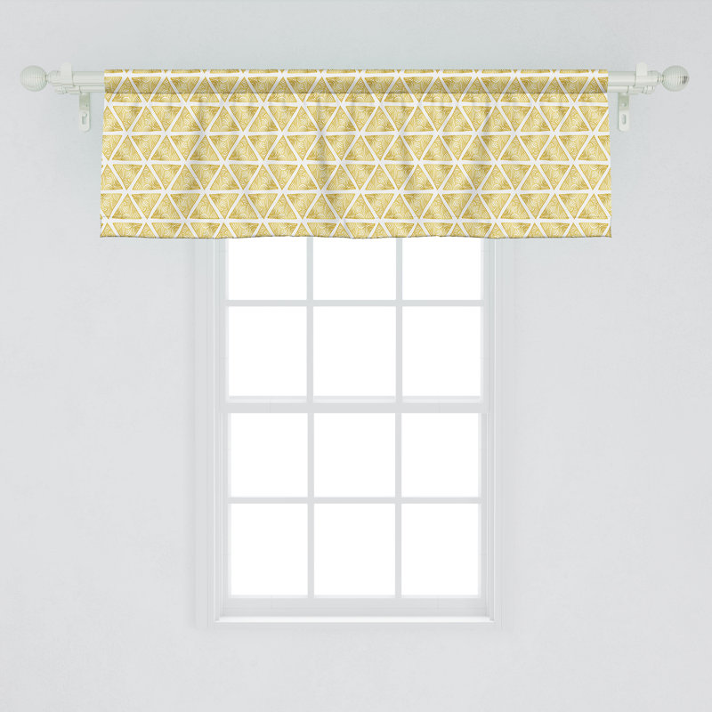 Cantonnière Ambesonne Paquet de 2 triangles arcs Doodle terre pâle jaune blanc, L 54 po x L 12 po