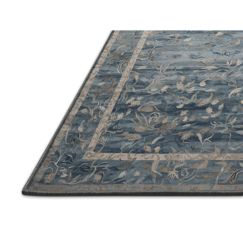 Tapis gris soyeux et moelleux, Rectangle 7 pi x 9 pi