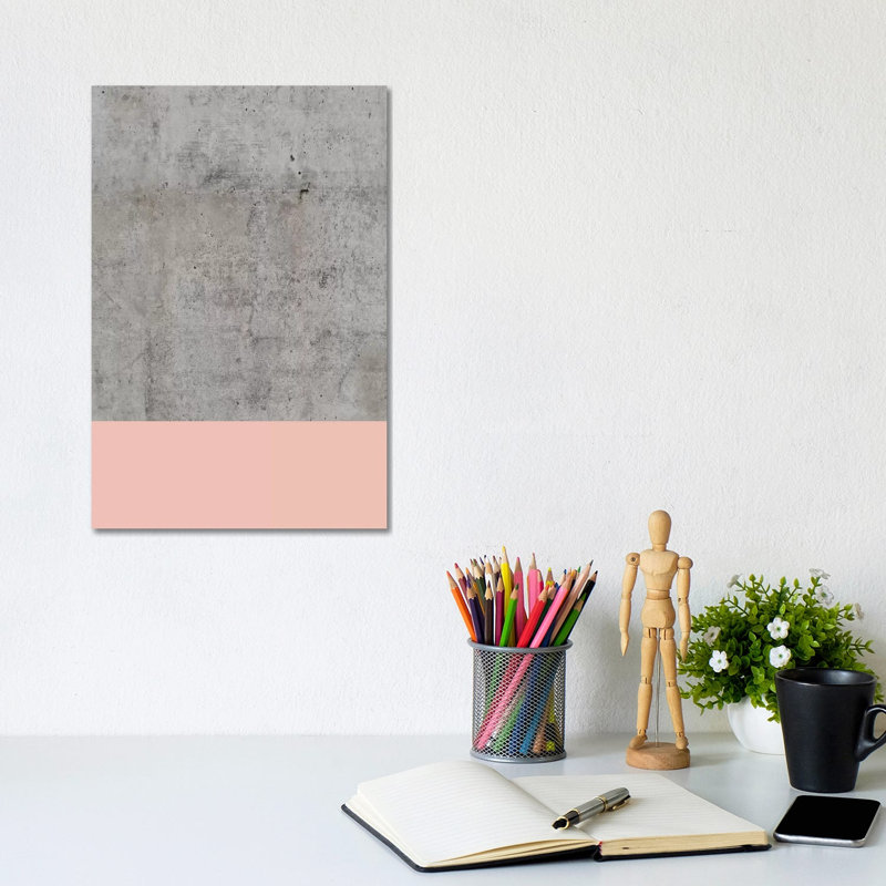 Blush On Concrete by Emanuela Carratoni - Wrapped Canvas Painting, 20.32 cm H x 30.48 cm W