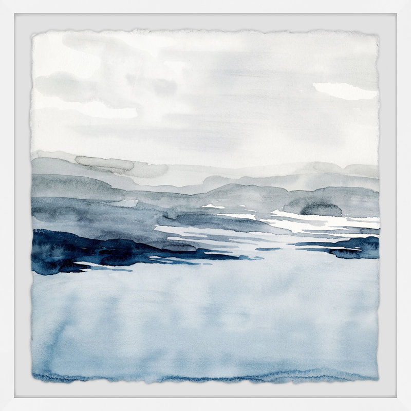 «Faded Horizon I», reproduction de peinture à l'aquarelle encadrée, H 24 po x l 24 po x P 1,5 po