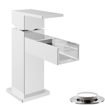 Quadrato Single-Hole Single-handle Bathroom Faucet with Drain Assembly