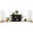 Fluted Kitchen Island with Trash Can Storage Cabinet, Power Outlet, Internal Storage Rack, Rolling Kitchen Islands on 5 Wheels with 3 Drawer, 3 Open Side Racks for 10 Gallon Garbage Bin-1362318341
