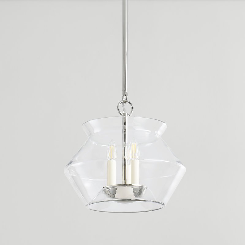 Lanterne 3 lumières Edmonton, H 14 po x l 15 po x P 15 po, Nickel poli