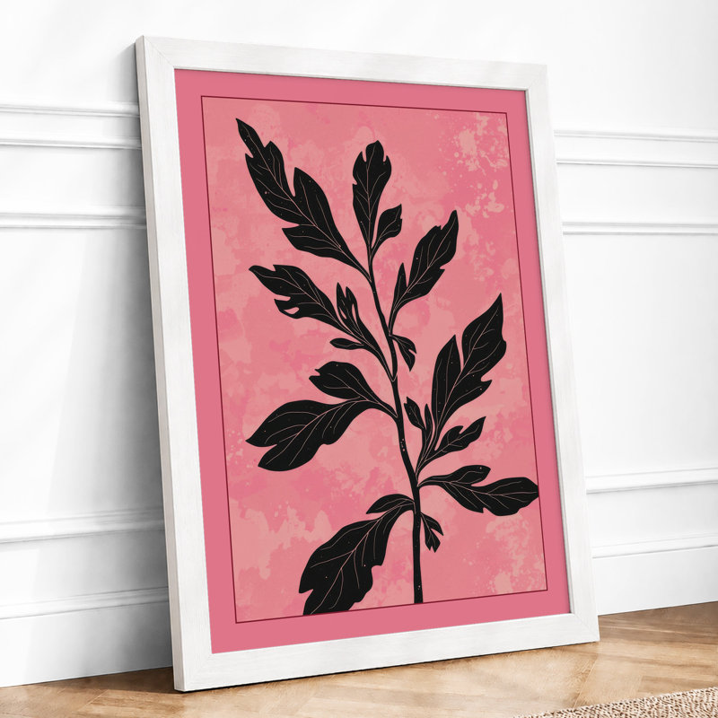 Silhouette Stem Botanical - Framed Print, A4 - 29.7 x 21.0 cm, White