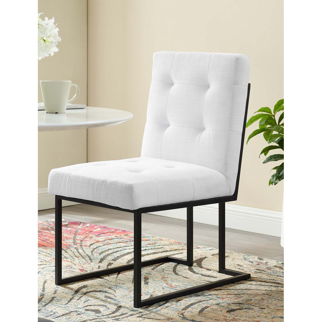 Privy Black Stainless Steel Upholstered Fabric Dining Chair by Modway Modway Upholstery 
