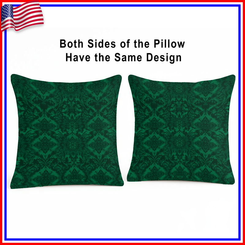 Coussins décoratifs Green Damask, 18 x 18 pouces