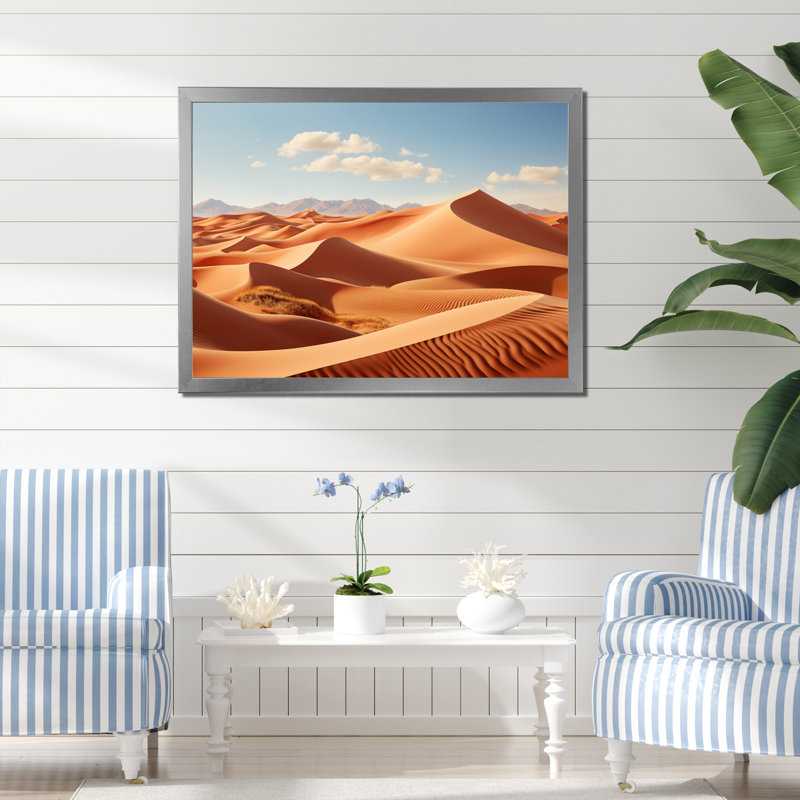 Desert White Dunes Majesty II - impression, H 24 po x l 32 po x P 1 po, Cadre simple argenté