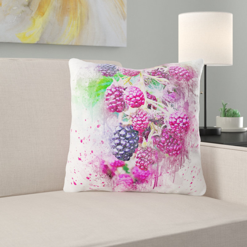 Coussin blackberry Christin, Microsuède, Intérieur
