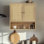 Armoire murale à double porte ouverte en rotin pour salle de bain