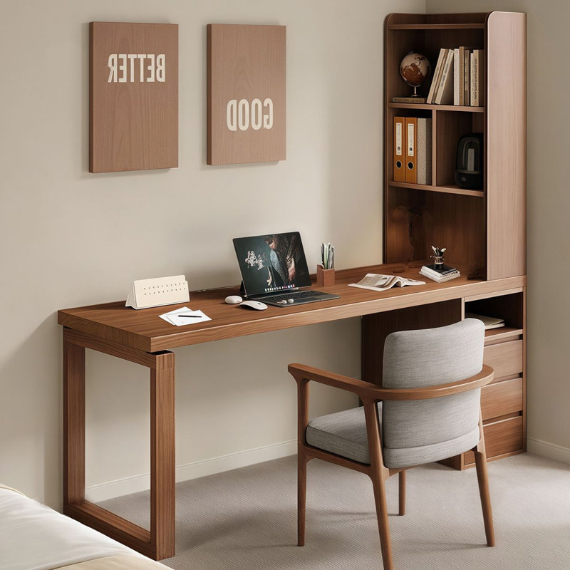 Bureau de direction rectangulaire brun en bois massif avec 3 tiroirs, bureau, H 72,83 po x l 86,61 po x P 23,62 po