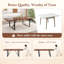 Ensemble de table de salle à manger en bois 87 po avec chaise rembourrée en cuir PU-116617902-123060574
