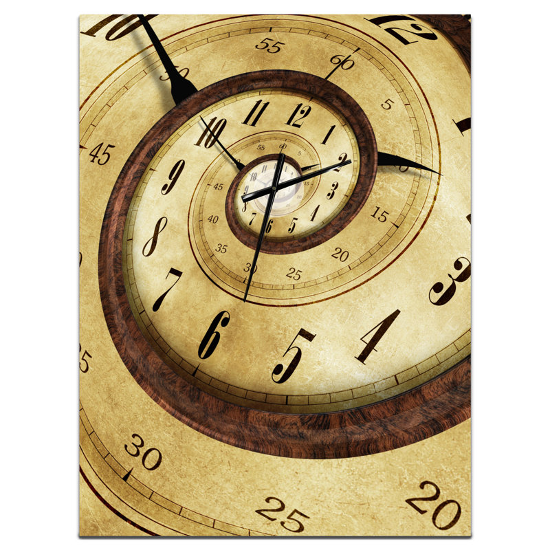 Endless Time Spiral - Horloge murale moderne, H 32 po x l 24 po x P 1 po