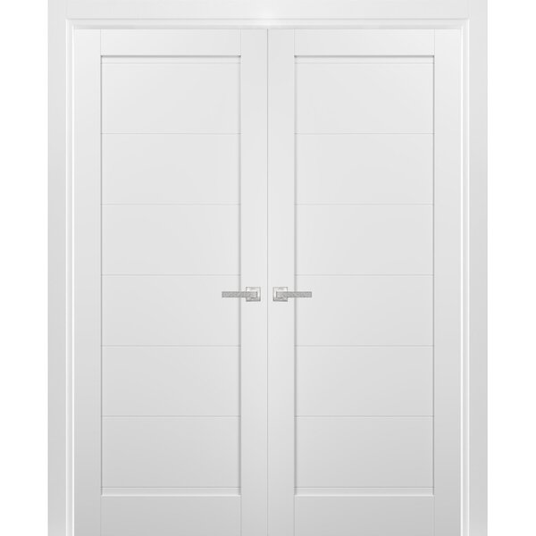 SARTODOORS Quadro Paneled French White Doors & Reviews | Wayfair