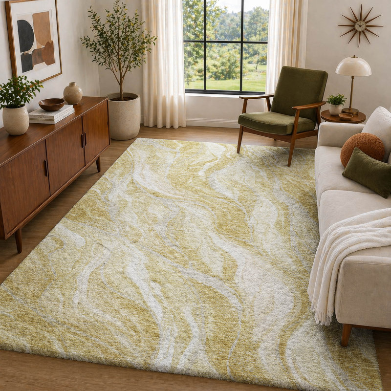 Tapis à poils longs Dream, Doré, 8 pi x 10 pi