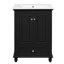 Meuble-lavabo de 24 po avec lavabo en céramique, armoire de rangement avec portes à fermeture douce, armoire de salle de bain avec tiroir et séparateurs de tiroir-126232811
