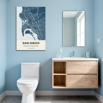 Scenic & Cityscapes San Diego Map Art Print Design