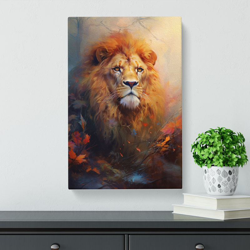 Lion Romanticism - Wrapped Canvas Print, 50cm H x 35cm W x 3cm D